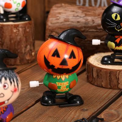 Halloweenowa nakręcana zabawka dynia Straszna kreskówkowa czarownica bałwan chodząca zabawka maluchy chłopcy dziewczynki nakręcana sprężyną zabawka czarny kot
