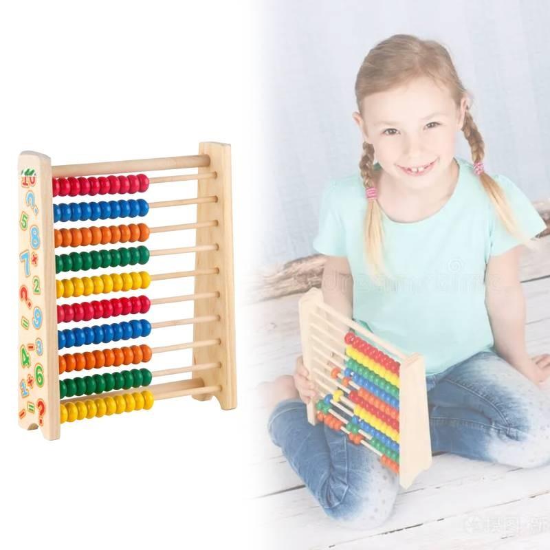 Hölzerner Kinder-Frühbildungs-Abakus-Rahmen mit zehnstufigem Zählen für Mathe-Lernen und Fähigkeitsentwicklung