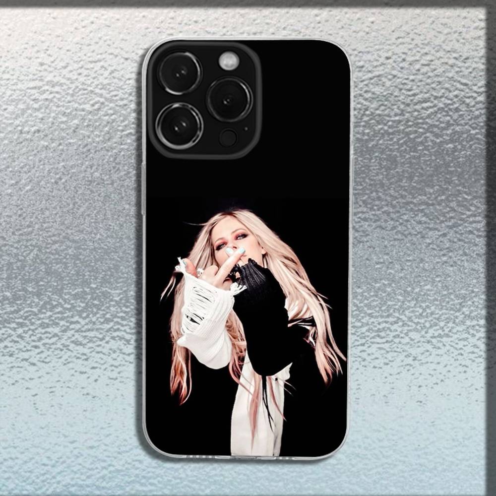 Singer Avril L-Lavigne Phone Case For iPhone 16,15,14,13,12,11 Plus,Pro,Max,XR,XS,Plus,E,Mini Transparent Soft Cover