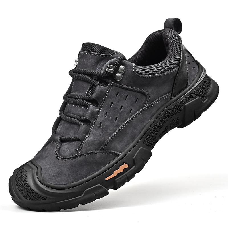 New Genuine Leather Men's Casual Shoes Outdoor Breathable Work Shoes Zapatos Hombre High Quality Hiking Sneakers Walking Shoes