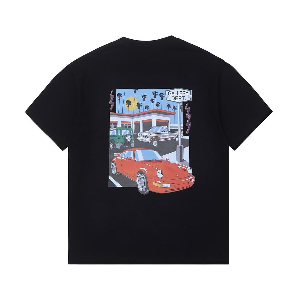 T-shirt Graphique Lettres Tendance Coton Col Rond Décontracté Coupe Régulière Unisexe Haut d'Été