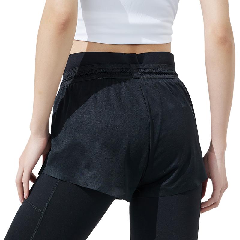 Asics Pantalones cortos deportivos de punto transpirables de secado rápido con estampado de logotipo para mujer pantalones cortos Negro 2092A389-001
