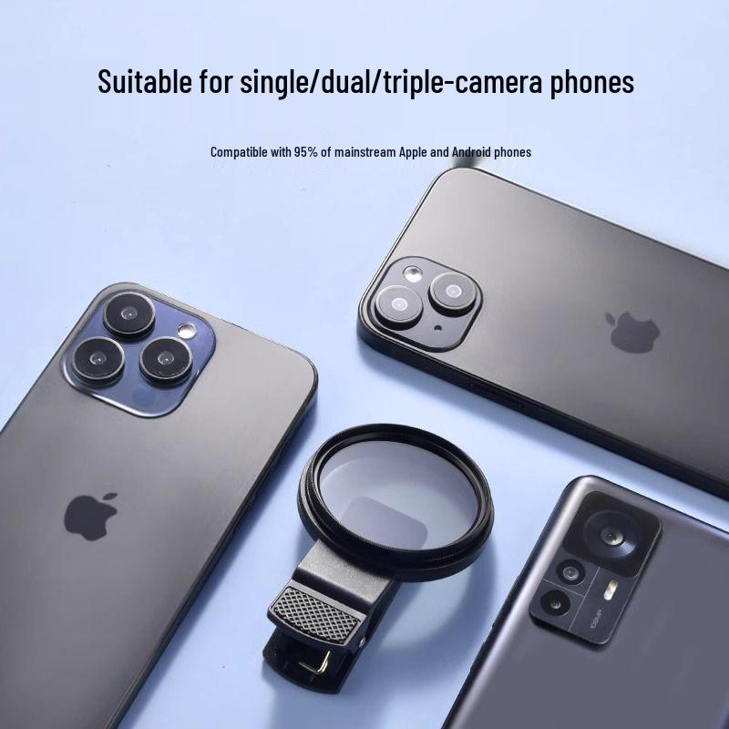 67mm/52mm Mobile Phone CPL Polarizer Lens Filter with Clip - Eliminate Reflections
