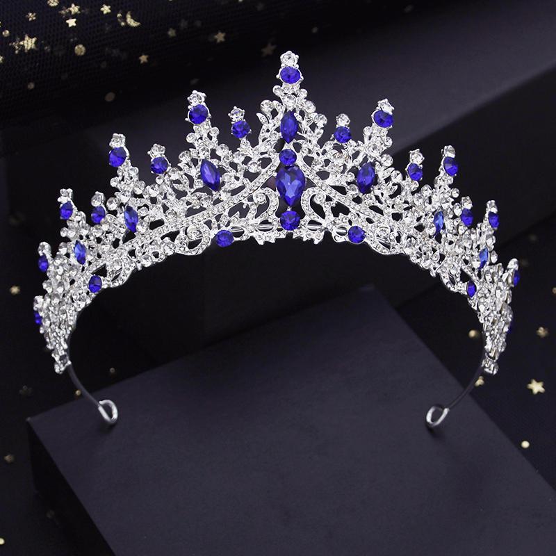 Lyxig Drottning Brudkrona Prinsessa Röd Tiara Brud Huvudsmycke Fest Födelsedag Bröllop Hårsmycken Huvudaccessoarer