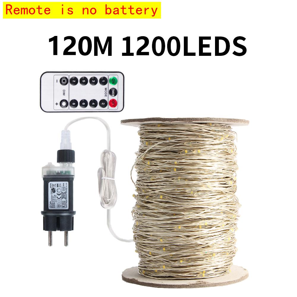 30/100/200m LED Copper Wire String Lights Street Fairy Lights Garland Led Remote Outdoor Christmas Tree Garden Wedding Party Patio Decor Light