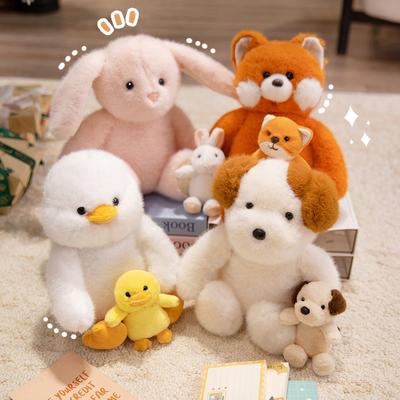 Nuova Serie di Peluche Animali Madre e Figlio Volpe Coniglio Tigre Regalo Evento Zoo Regalo per Bambini
