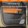 For Chery ICAUR V27 Full Coverage Door Anti Kick Plate Carbon Fiber Pattern Door Panels Scratch Resistant Protective Cover