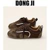 Leather Puff Shoes Women's 2025 Spring New Versatile Breathable Soft-soled White Shoes Flat-soled Casual Retro German Training Shoes