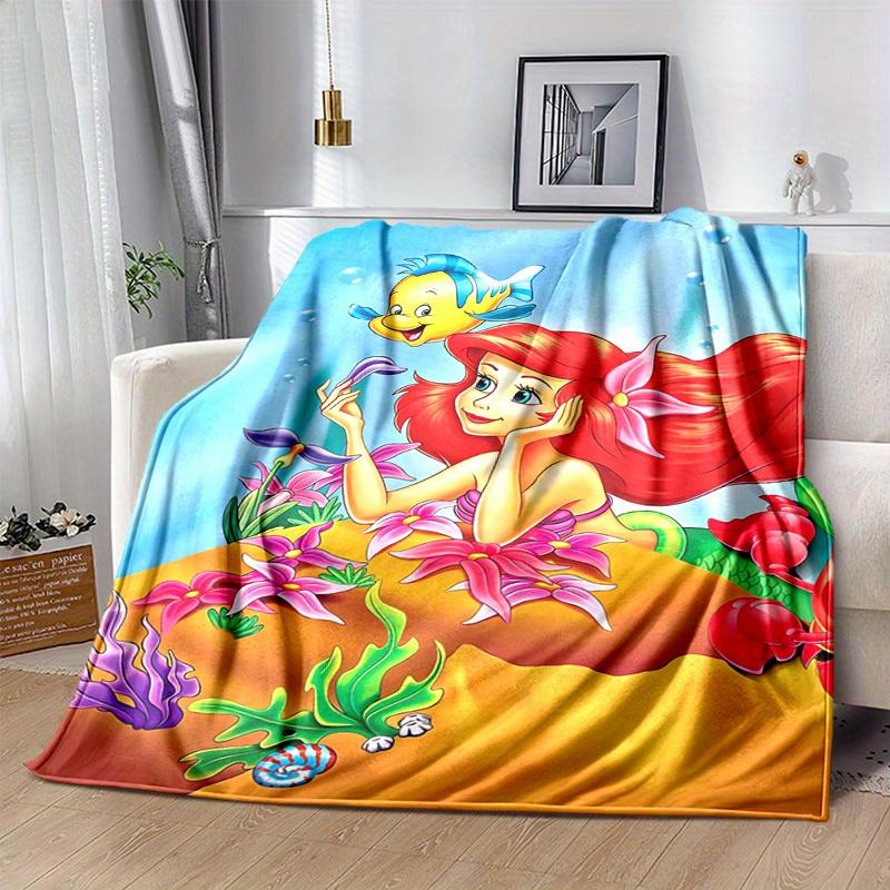 1 Stück, Prinzessin Arielle Die kleine Meerjungfrau Unterwasser-Decke Heimdeko, Sofabezug, Outdoor-Decke, Geschenk, Flanelldecke, Geeignet für Bett