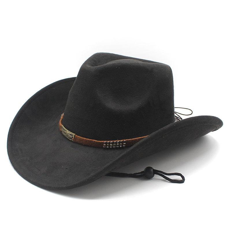 Retro Jazz Hut, Wildleder, Aufgeschlagene Krempe, Western Cowboy Hut, Herren und Damen Herbst und Winter Breitkrempiger Filzhut