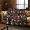 Horror Chucky Pennywise Clown Halloween Saw Freddy Krueger Flannel Blanket Soft Warm Blanket for Bedroom Living Room Bed Picnic