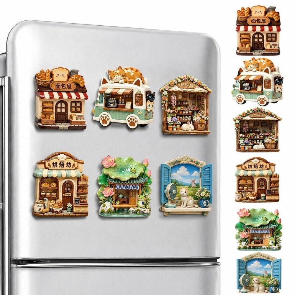 Simulation Refrigerator Magnet 3D Relief Decorative Fridge Magnet Cat Fridge Magnet  Kitchen Decor
