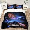 3er-Set Chucky Horrorpuppe Bettwäsche Set Beinhaltet Bequeme Bettwäsche mit Stilvollem Design für Schlafzimmer, H016