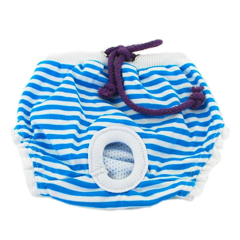 Pet Cotton Physiological Pant Female Dog Striped Underwear Briefs Diaper Pet Supplies