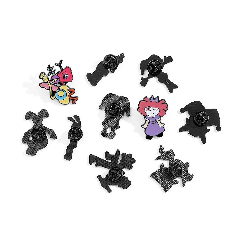 L'étonnante broche de cirque numérique personnage de dessin animé périphérique Pomni Jax épinglettes en émail théâtre de cirque insignes en métal pour sac à dos accessoires cadeau