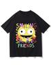 Smiling Friends Cartoon Print T-Shirt Comfortable Summer Tee-Shirt Casual Tshirts Manga Funny Tees Graphic T Shirts