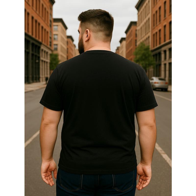 European Sizes Fork MEAL Text Print, Lightweight Round-neck Short-sleeved, Suitable for Daily and Home Wear, Patterned Printed Round-neck T-shirt