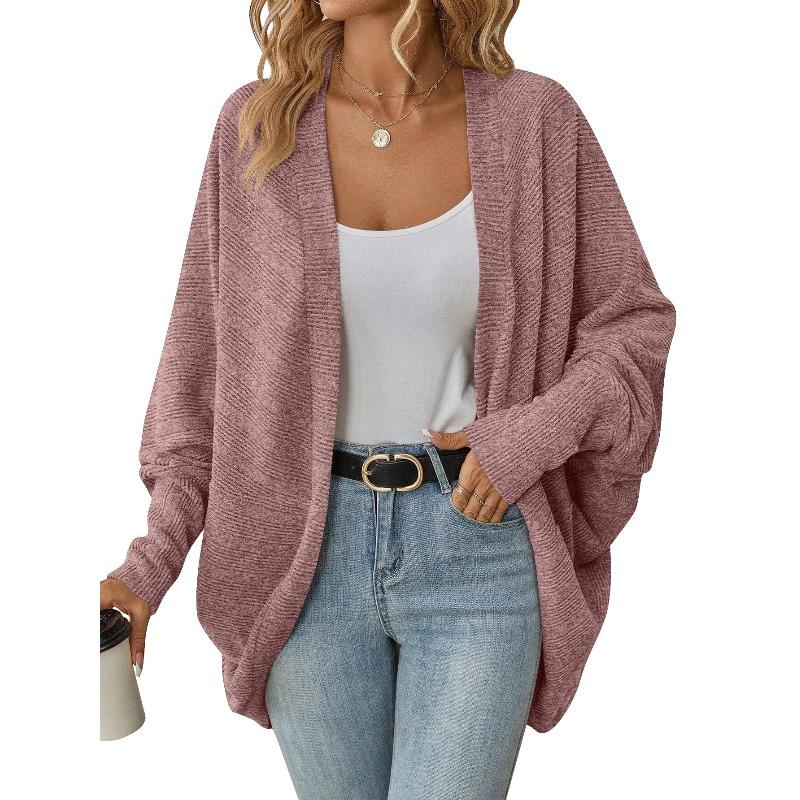 TIFICY Women's Fashion Casual Spring Fall Solid Color Print Long SleeveI Sweaters