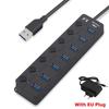 Professional External High Speed On/Off Switch USB 3.0 Hub 4/7 Ports Splitter with Power Adapter