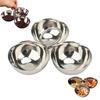Creative Snack Bowl 3-Compartment Stainless Steel Fruit Tray for Nuts Candy Desserts Party Appetizer