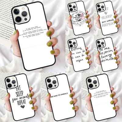 Love Animal Vegan Quotes Phone Case for iPhone 17 Air 16 Coque 15 14 12 13 PLUS 11 PRO MAX Back Cover Fundas Shell