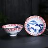 1PCS Chinese Boutique Ceramic Teacup Blue and White Porcelain Tea Bowl Hand-Painted Tea Cup Travel Meditation Cup Tea Set 70ml