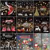 2020 Vrolijk Kerstfeest Raam Muursticker Stickers Met Kleurrijke Kerstman Ontwerpen