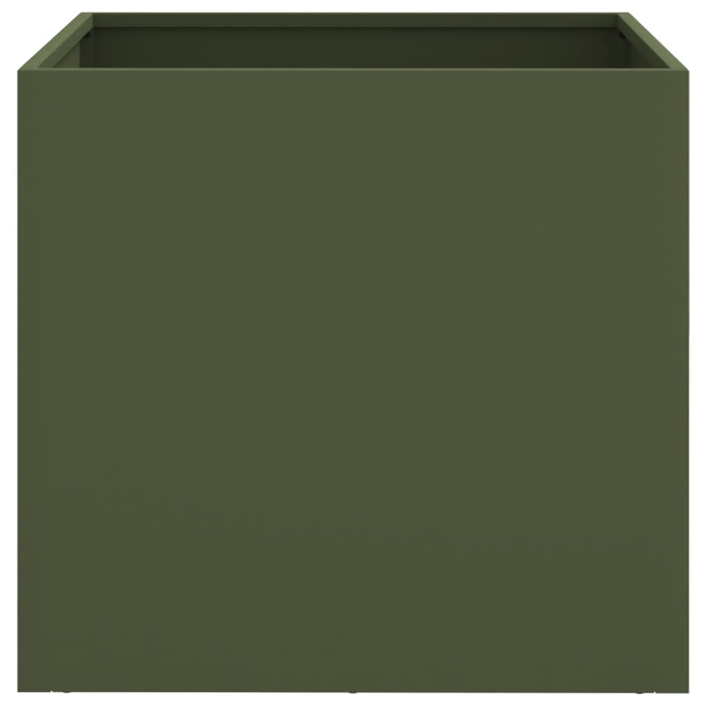 Planters 2 Pcs Olive Green 49 X 47 X 46 Cm Steel