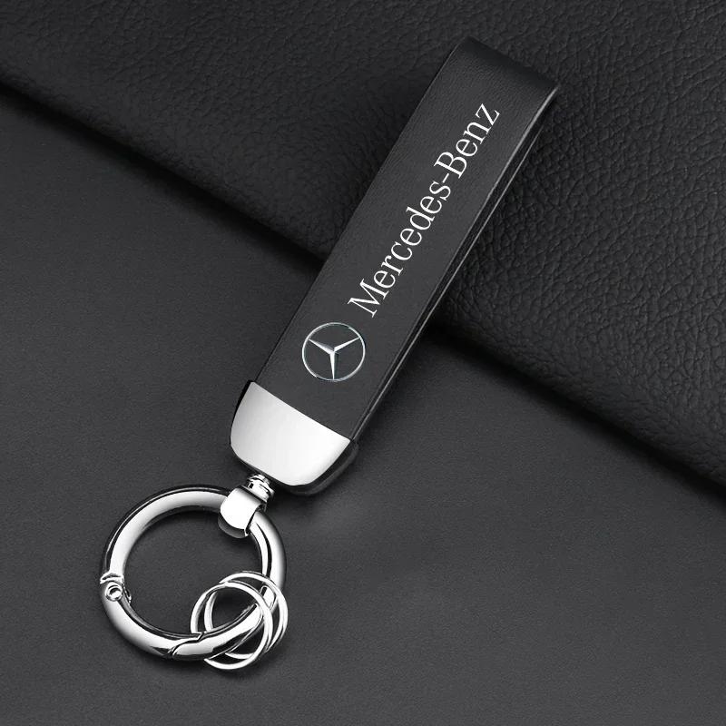 Metal/Skóra Kluczyki do Samochodu Stylizacja Kluczy Pierścienie Akcesoria Do Mercedes Benz AMG Klasa A B C E S GLC GLK GLE GLA CLA GLB CLS