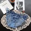 Women's Underwear Embroidered Hollow Lace Sexy Panties Women's Mesh Low-rise Briefs for Women