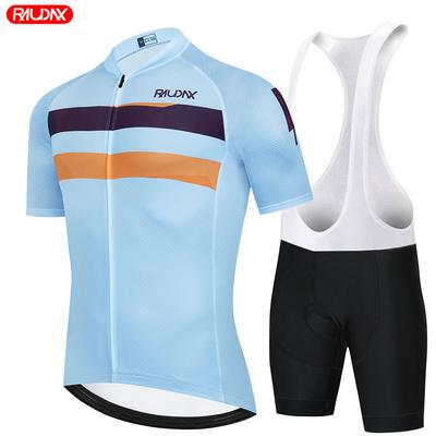 Raudax Men Summer Short Sleeve Cycling Jersey Set MTB Maillot Ropa Ciclismo Bicycle Wear Breathable Cycling Clothing