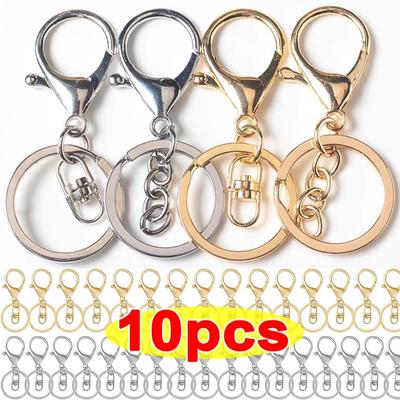 Lot de 5/10 fermoirs mousquetons pour lanière avec porte-clés en métal pour porte-clés, bijoux, bricolage
