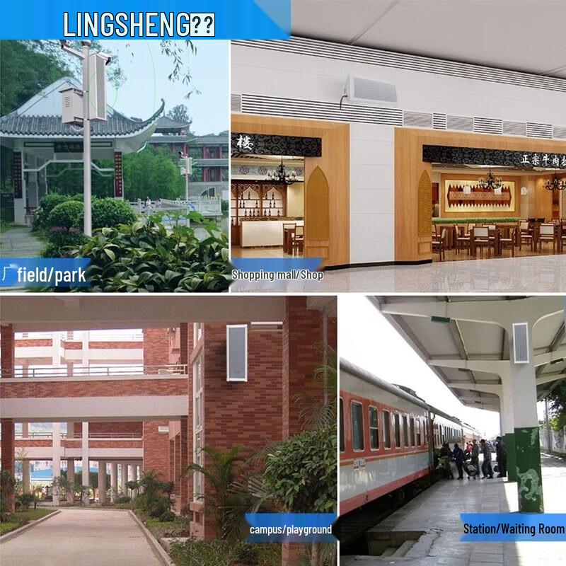 LINGSHENG Outdoor Waterproof Public Address System with Wall Speakers CN Plug (adapter Included) (CN Version)