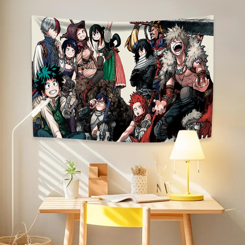 My Hero Academias Tapestry Classic Anime Wall Hanging Bohemian Tapestry For Living Room Home Dorm Decor Japanese Anime Tapestry