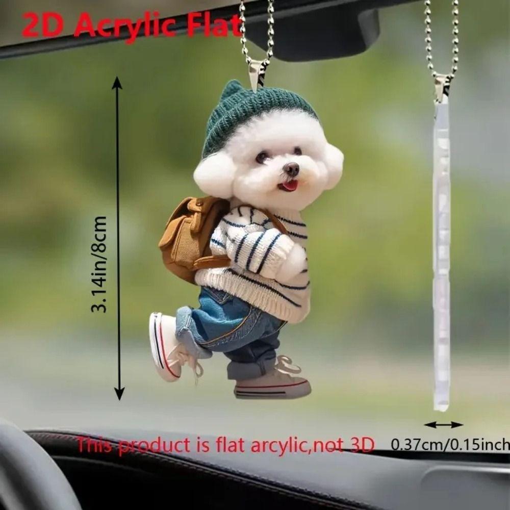 Creative Car Hanging Ornaments Rearview Mirrors Pendant Acrylic Flat Car Pendant