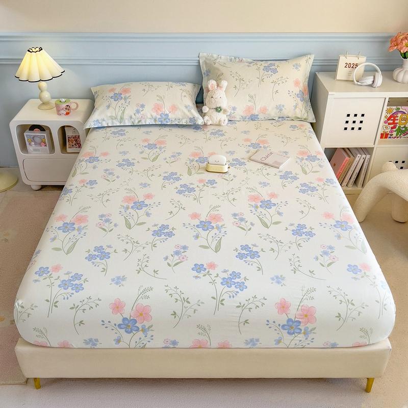 Cearceaf de pat din bumbac pur Stil desen animat Cearceaf cu elastic Mărime Queen/King Husă de pat Adulți Copii Lenjerie de pat sabanas (Fata de perna Nevoie Comanda)