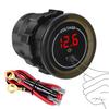 Indicator Tensiune Baterie, Volmetru Impermeabil 12V, Indicator Digital Tensiune DC 12 Volți, Volmetru Digital LED, Monitor Rotund Baterie cu Alarmă de Tensiune Scăzută