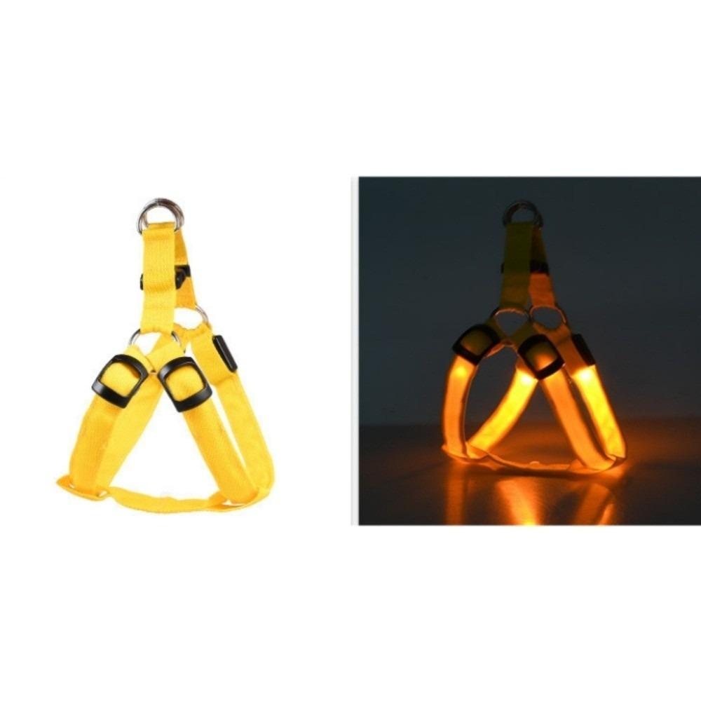 Light Up LED Dog Harness Adjustable Rechargeable Luminous Pet Chest Strap Soft Flashing Dog Glowing Vest Outdoor Activities