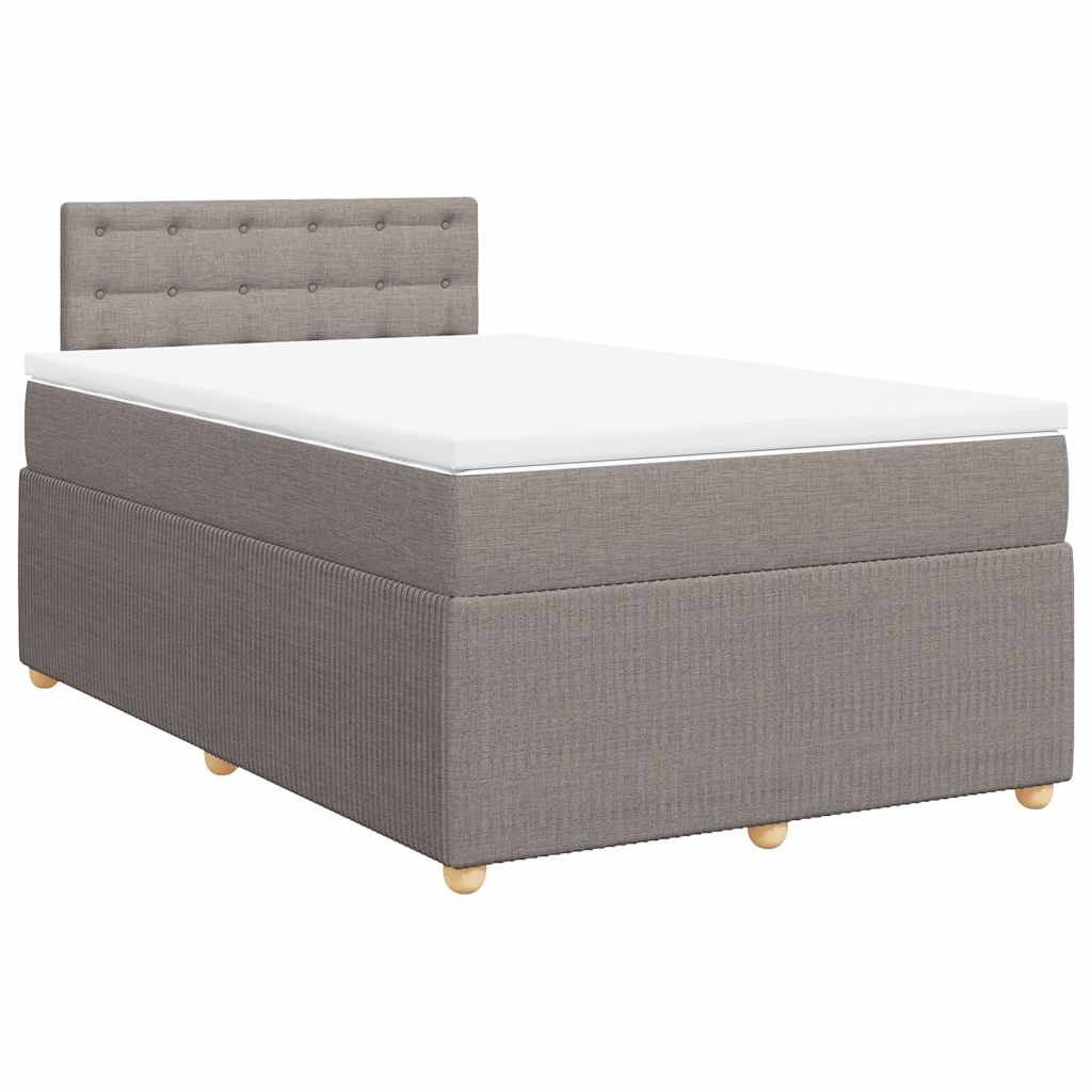 Vidaxl Kontinentalbett Mit Matratze, Taupe, 120X190 Cm, Stoff