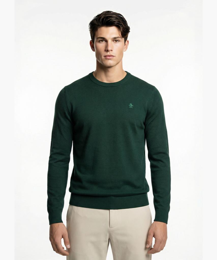 Meonsingweeo Men'S Signature Sweater Dark Green Mr121Msw11
