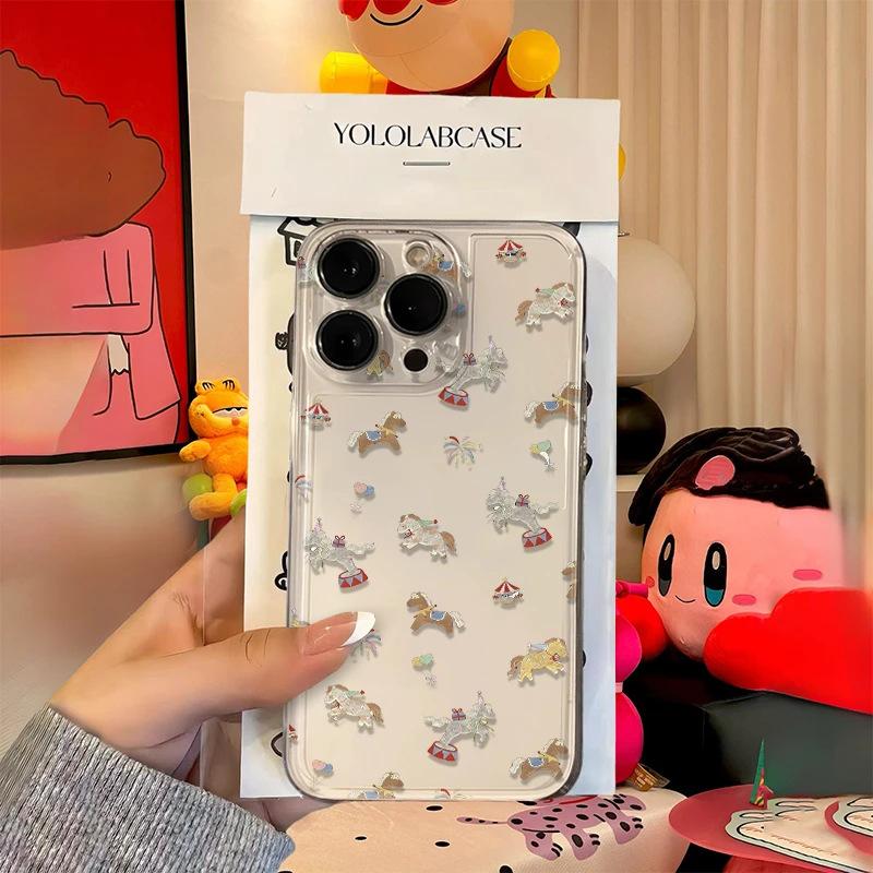 Full Screen Graffiti Pony Applies To Apple 17Promax Mobile Phone Case iPhone16 Transparent 15 Cute 14 Space Case