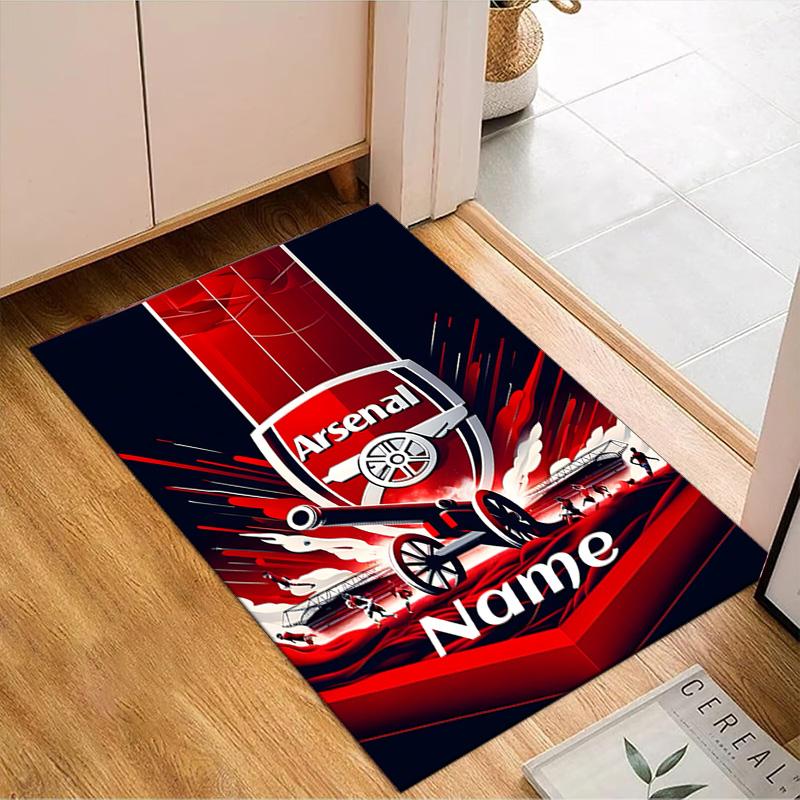 Custom Name Arse-nal Football Crest Rug Game Carpet, Floor Mat for Bedroom Living Room Entryway Rug, Home Decor Idea Gift for Christmas birthday