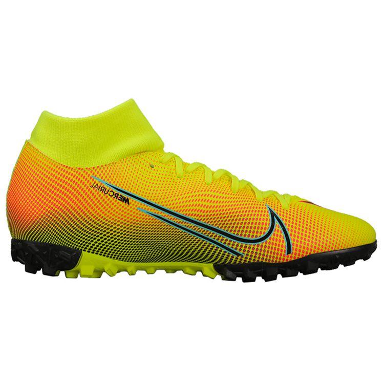 Nike Mercurial Superfly 7 Comfortable TF (Rubber Studs) Durable Soccer Shoes Men Sneaker Lemon-Yellow BQ5435-703