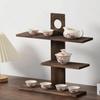 3-4 Layers Chinese Style Storage Holders Retro Design Tea Set Tea Cup Display Shelf Multi-Layer Solid Wood Antique Stand