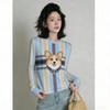 Spring Europe America Fashion Fun Dog Print Women's T-shirt Casual Pullover Women Long Sleeve Clothing Outdoor Street Tees Top