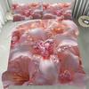 3-delige Roze Beddengoedset Liefdeshart Bloemen Diamant 3D Print Gezellige Dekbedovertrek King Queen Twin Maat Verjaardagscadeau Volwassen Slaapkamer Decoratie