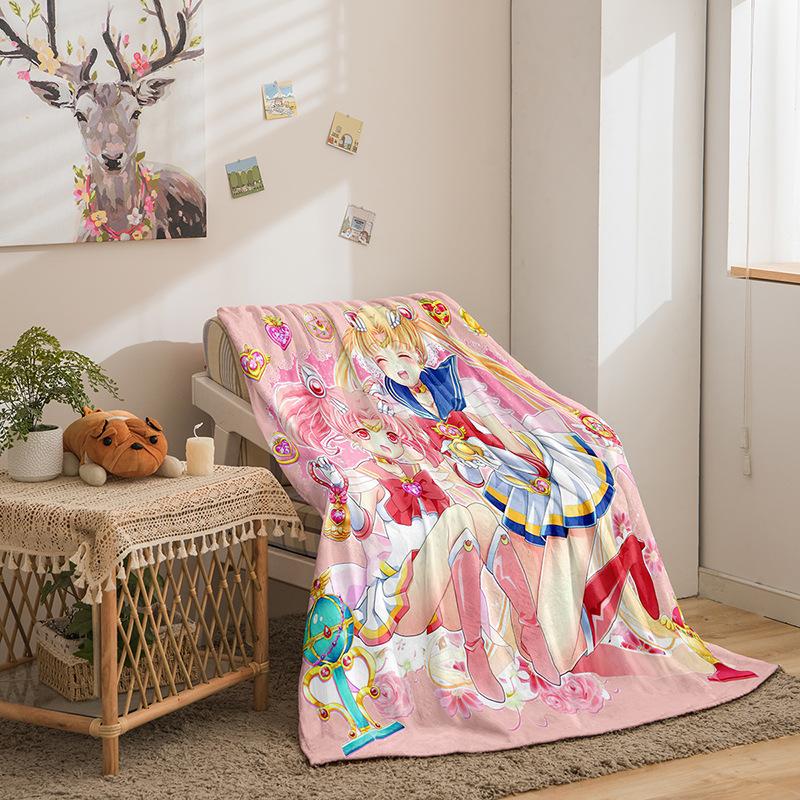 Cartoon Beautiful Girl Series Double-sided Flannel 2D Digital Printing Blanket Blanket