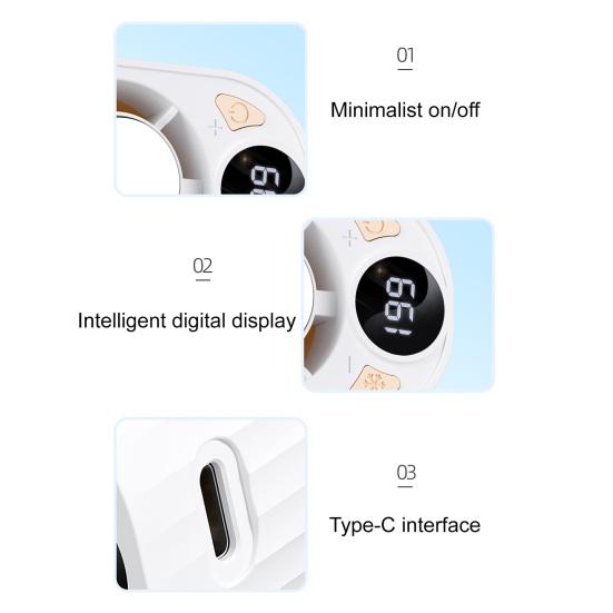 Car Clip-on Fan Hands-Free Mini Bladeless Fan Rechargeable Wearable Fan for Shirts 3-Speed Quiet Portable Cooling Fan