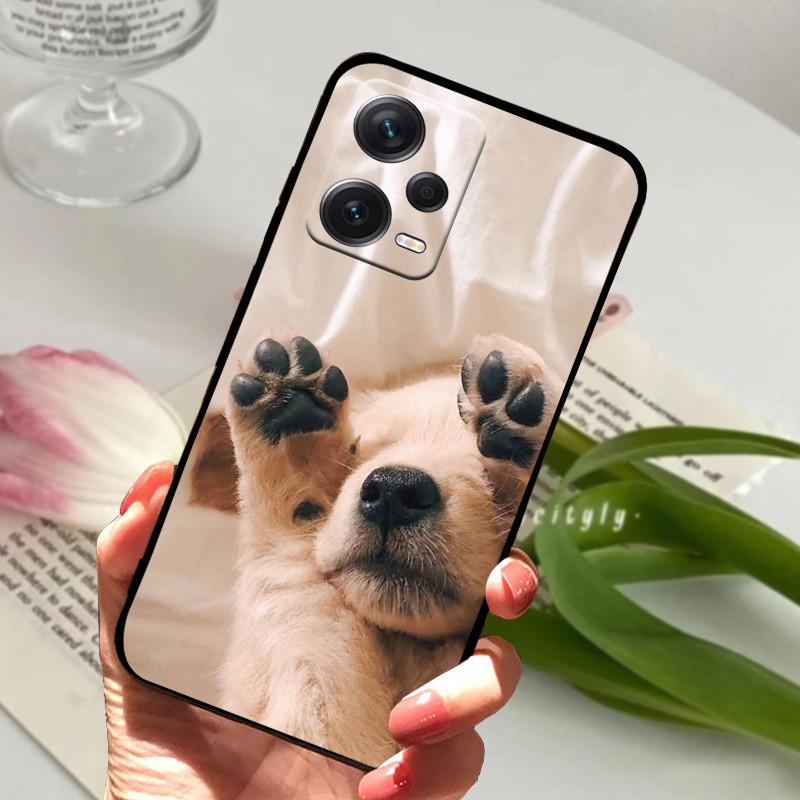 Für Redmi Note 12 Pro 5G Hülle Note12 Cover TPU Schwarzes Silikon Tier Cover für Xiaomi Redmi Note 12 Pro+ 5G Plus Fundas Weich