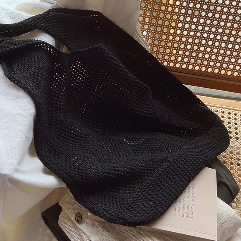Yogodlns Designer Knitted Handbags Female Large Capacity Totes Women's Pack Summer Beach Bag Big Purses Casual Hollow Woven Shoulder Bags
